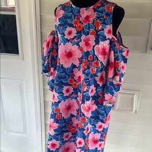 NWT Mud Pie Blue Floral Dress large   D